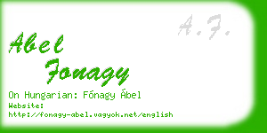 abel fonagy business card