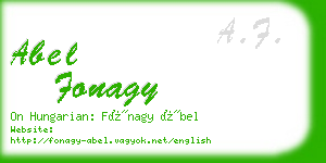 abel fonagy business card